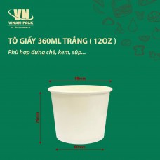 Tô giấy trắng 12oz (360ml)